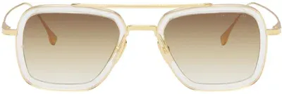 Dita Gold Flight.006 Sunglasses In Clear/yellow Gold