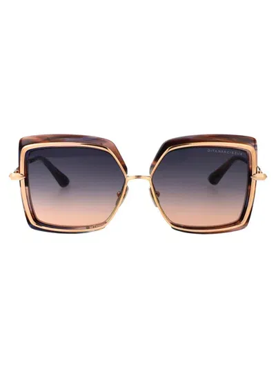 Dita Sunglasses In San Ono Swirl - Rose Gold W/ Grey To Peach Gradient