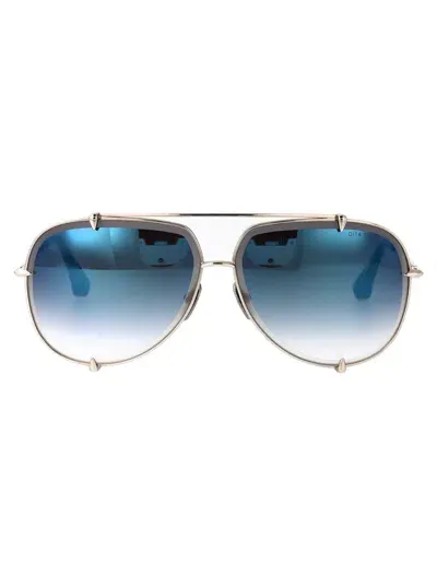 Dita Sunglasses In Silver - Soft Blue Mirror