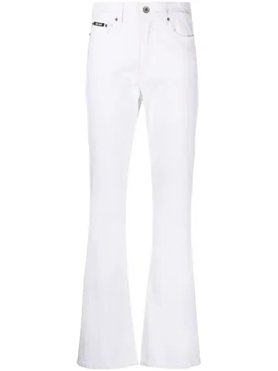 Dkny Boreum High-rise Flared Jeans In White