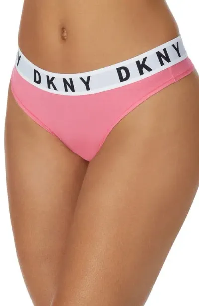 Dkny Cozy Boyfriend Thong In Pink Taffy