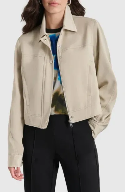 Dkny Crop Trucker Jacket In Trench