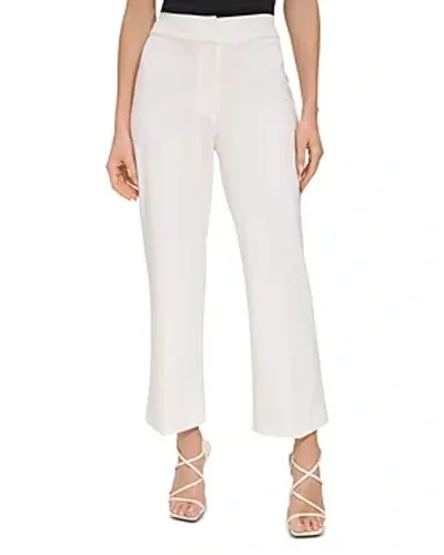 Dkny High Rise Ankle Pants In Ivory