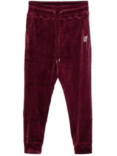 Dkny Logo-embellished Track Pants In Red