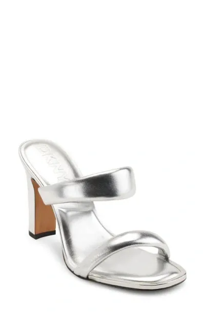 Dkny Metallic Sandal In Silver