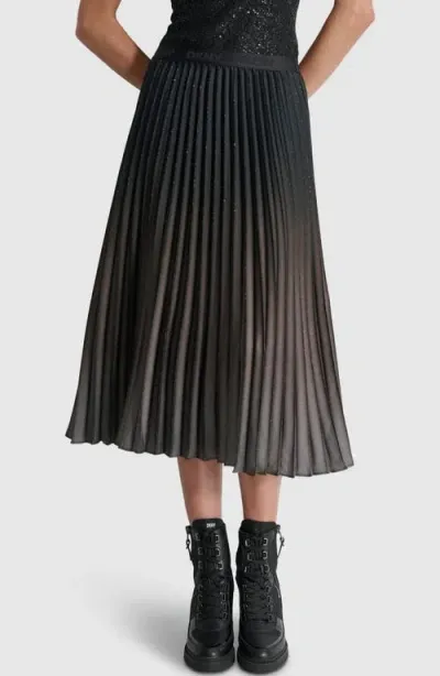 Dkny Pleated Midi Skirt In Ash Grey