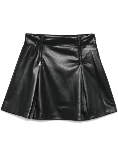 Dkny Pleated Mini Skirt In Black