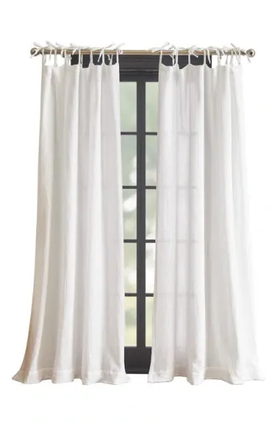 Dkny Pure Set Of 2 Tie Tab Cotton Gauze Curtain Panels In Natural