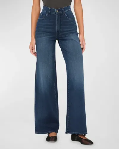 Dl1961 Hepburn Wide-leg High-rise Jeans In Stream