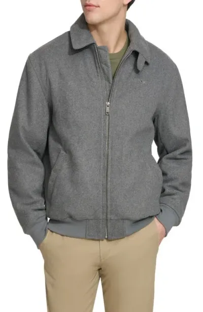 Dockers Men's Full-zip Bomber Jacket In Charcoal