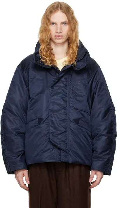 Document Navy Goosedown Flight Down Jacket In Blue