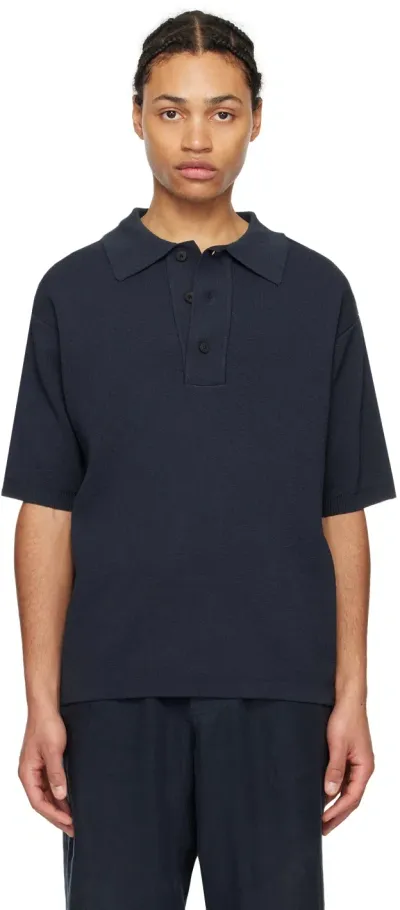 Document Navy Three-button Polo