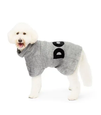 D.o.g Medium Towelling Dog Poncho In Grey