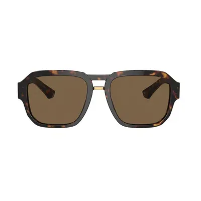 Dolce &amp; Gabbana Eyewear Dg4464 Linea Mirror Logo 502/73 Havana Sunglasses In Marrone