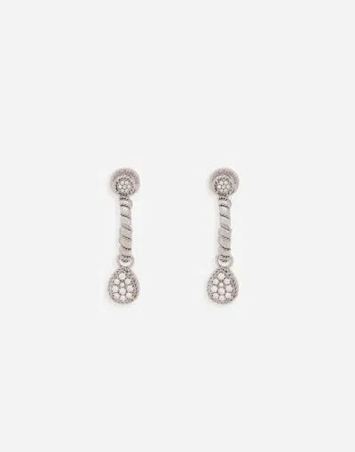 Dolce & Gabbana Easy Diamond Earrings In White Gold 18kt And Diamonds Pavé In ホワイト