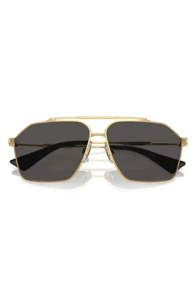 Dolce & Gabbana 61mm Pilot Sunglasses In Dark Grey