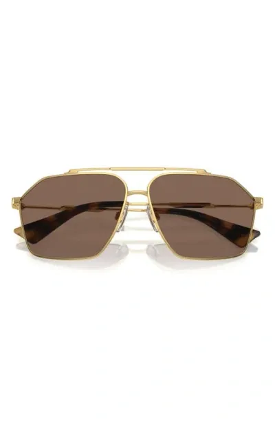 Dolce & Gabbana 61mm Pilot Sunglasses In Gold