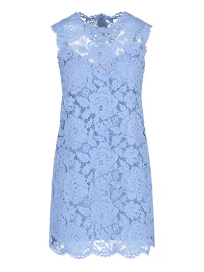 Dolce & Gabbana A Line Midi Dress In Blue