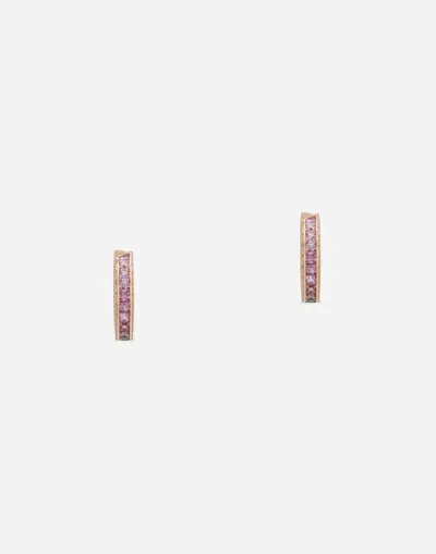 Dolce & Gabbana Anna Earrings In Red Gold 18kt With Pink Sapphires