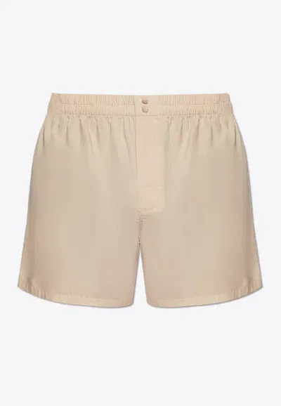 Dolce & Gabbana Cotton Lounge Shorts In Beige