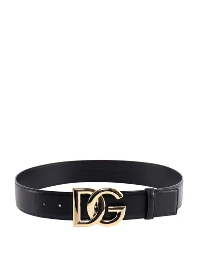 Dolce & Gabbana Leather Belt In Black