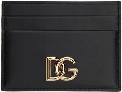 Dolce & Gabbana ブラック カーフスキン Dg ロゴ カードケース In 80999 Black