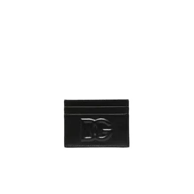 Dolce & Gabbana Black Debossed Logo Leather Cardholder