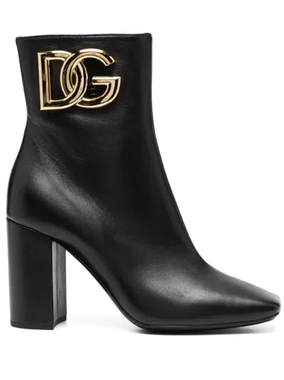 Dolce & Gabbana Leather Boots In Black