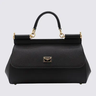 Dolce & Gabbana Black Leather Miss Sicily Top Handle Bag