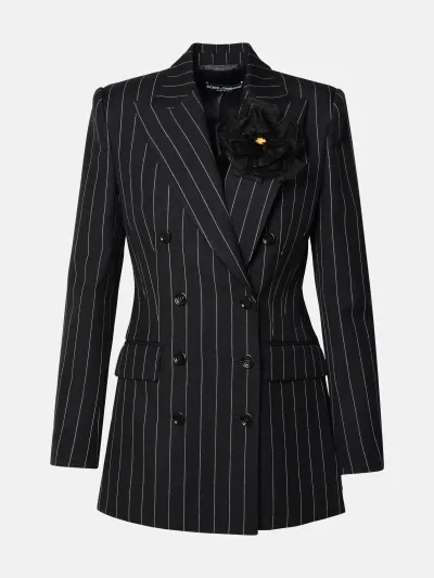 Dolce & Gabbana Black Virgin Wool Blazer