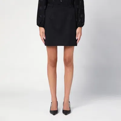 Dolce & Gabbana Black Virgin Wool Miniskirt In Nero