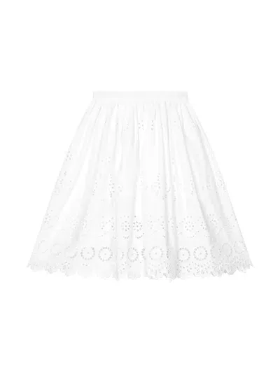 Dolce & Gabbana Kids' Broderie-anglaise Cotton Skirt In White