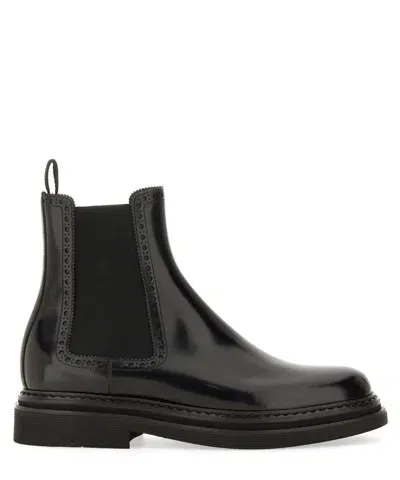 Dolce & Gabbana Brushed Ankle Boots In Nero