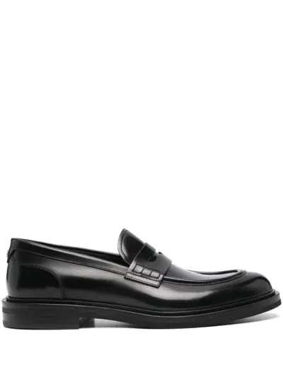 Dolce & Gabbana Logo Loafers In Black