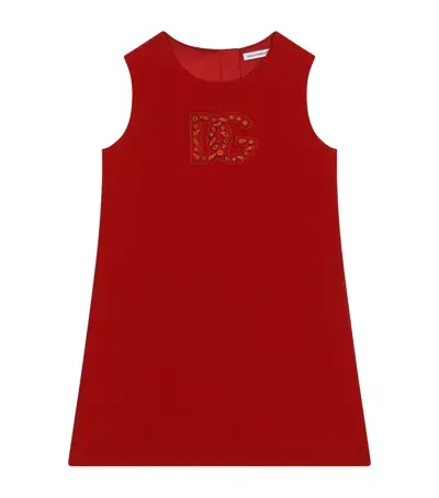 Dolce & Gabbana Kids' Cady Logo-embellished Dress In Red