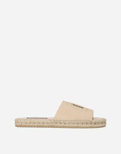 Dolce & Gabbana Slide Espadrilla In Pelle Di Vitello In Cappuccino 2