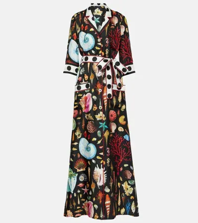 Dolce & Gabbana Capri Printed Silk Satin Robe In Multicoloured