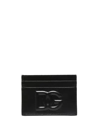 Dolce & Gabbana Card Holder With Embossed Logo In Black