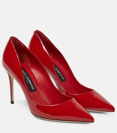 Dolce & Gabbana Cardinale Patent Leather Pumps In Corallo 1