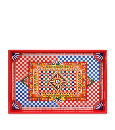 Dolce & Gabbana Casa Carretto Tray In Red