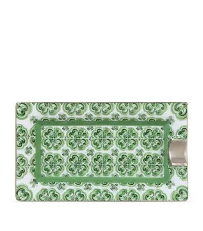 Dolce & Gabbana Casa Verde Maiolica Ashtray In Green