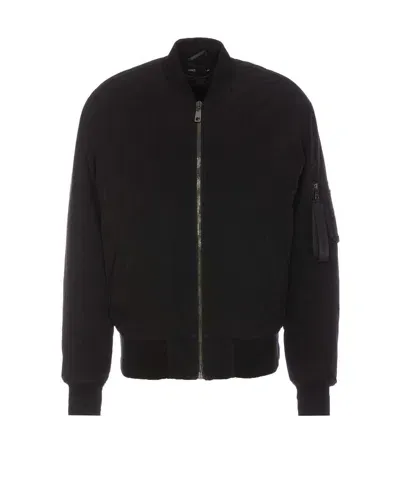 Dolce & Gabbana Bomber Jacket In Technical Fabric In Black