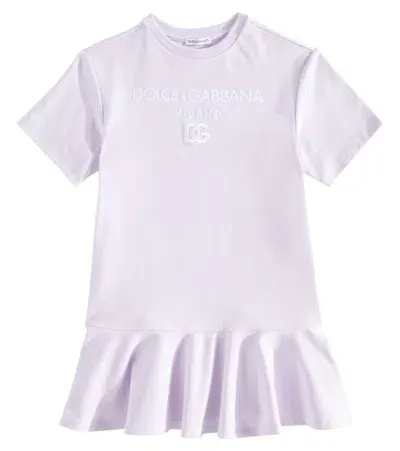 Dolce & Gabbana Kids' Cotton-blend Dress In Purple