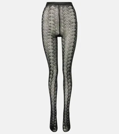 Dolce & Gabbana Cotton-blend Lace Tights In Black