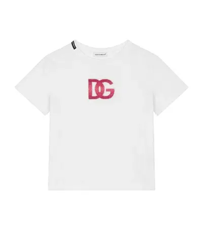 Dolce & Gabbana Kids' Cotton Logo-embellished T-shirt In White