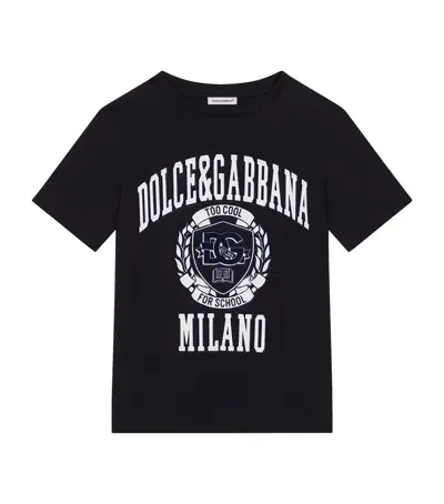 Dolce & Gabbana Kids' Cotton Logo T-shirt In Black