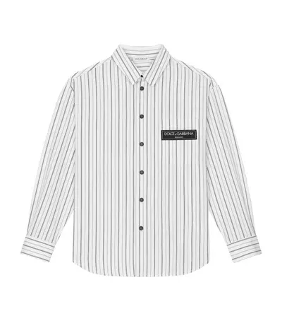 Dolce & Gabbana Kids' Cotton Stripe Shirt In Neutral