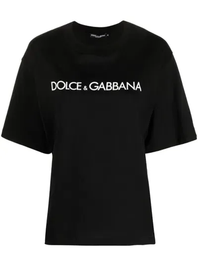 Dolce & Gabbana Cotton T-shirt With Logo In Black