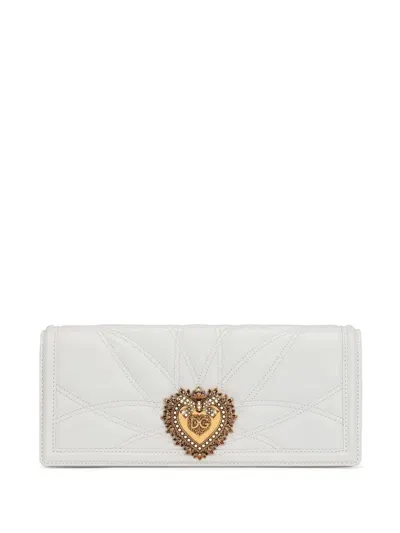 Dolce & Gabbana Devotion Leather Crossbody Bag In White