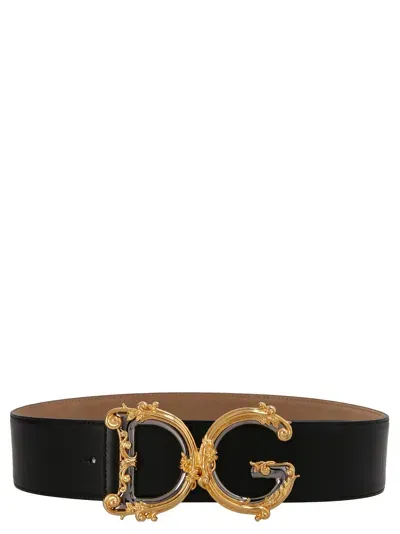 Dolce & Gabbana Dg Barocco Belts In Black